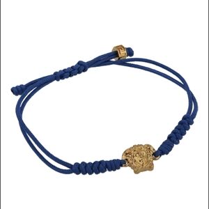 NWT Versace Medusa Braided Bracelet Blue And Gold Colored
